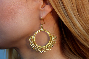 Brass lace earrings NJS335G