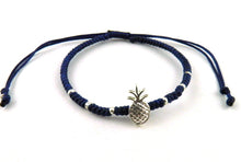 Load image into Gallery viewer, SR771 dark blue pineapple macrame bracelet