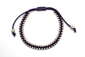 Sayeda ball chain macrame bracelet purple