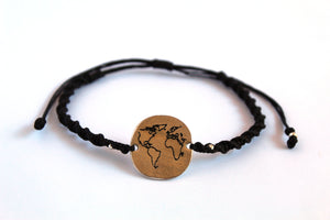 Globetrotter "world map" macrame bracelet