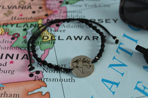 Globetrotter "world map" macrame bracelet