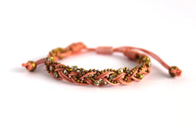 Load image into Gallery viewer, Braided bracelet T145 coral peach