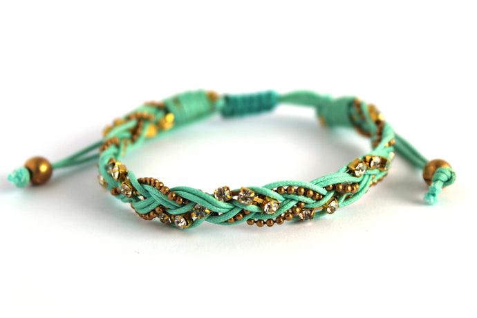 Braided bracelet T145 light teal