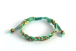 Braided bracelet T145 light teal