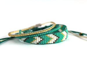 Bracelet 3 pack teal chevron N01