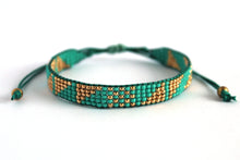 Load image into Gallery viewer, Teal-gold Pacific bracelet NJS008