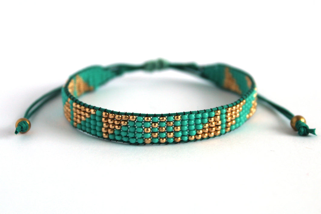 Teal-gold Pacific bracelet NJS008