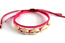 Load image into Gallery viewer, Bracelet 2 pack fuscia cowrie shell N13