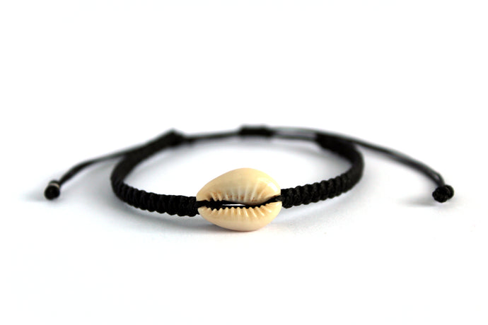 Bracelet Cowrie Surfer Dude black SR001