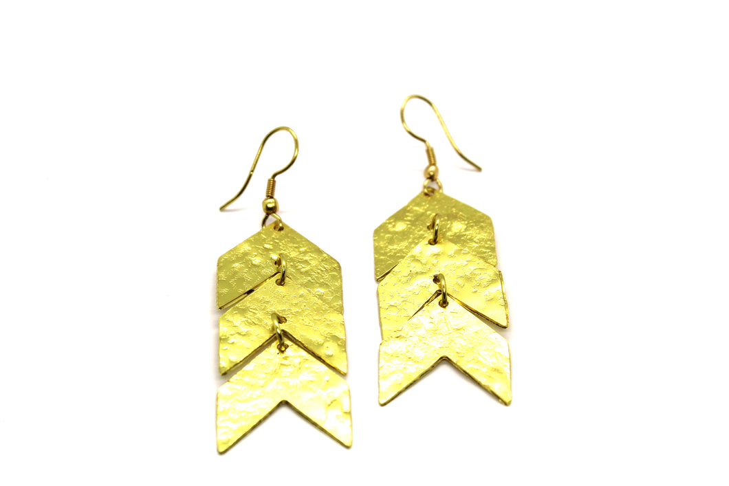 Triple pattern Chevron earring RAS017G