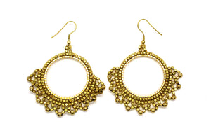 Brass lace earrings NJS335G