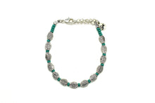 Load image into Gallery viewer, Teal and leaves bracelet WAH474S