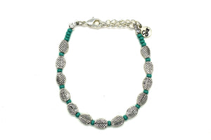 Teal and leaves bracelet WAH474S