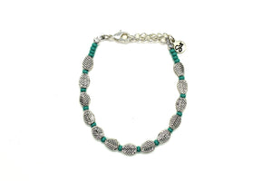 Teal and leaves bracelet WAH474S