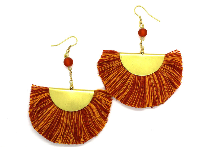 Fan Tassel earrings NAJ orange