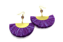 Load image into Gallery viewer, Fan Tassel earrings NAJ purple