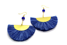 Load image into Gallery viewer, Fan Tassel earrings NAJ blue