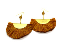 Load image into Gallery viewer, Fan Tassel earrings NAJ brown