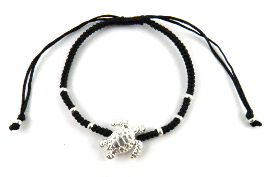 SR770 black turtle macrame bracelet