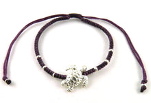 Load image into Gallery viewer, SR770 purple big turtle macrame bracelet