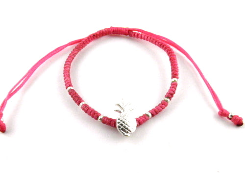 SR771 pink pineapple macrame bracelet