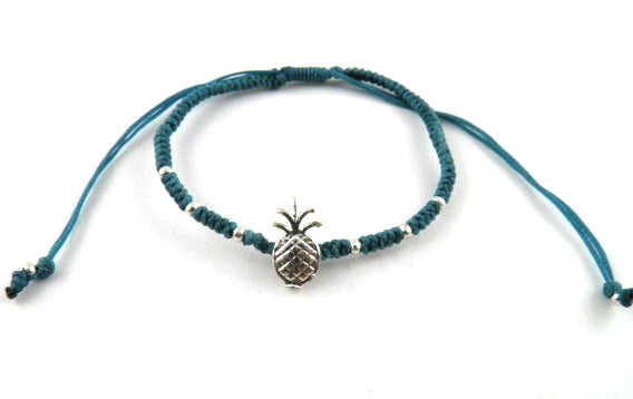 SR771 teal pineapple macrame bracelet