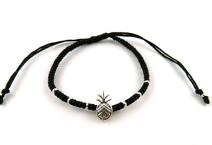 SR771 black pineapple macrame bracelet