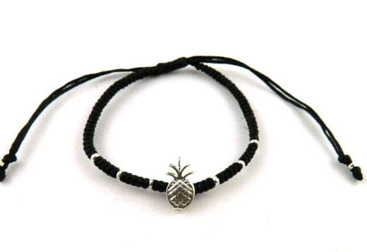 SR771 black pineapple macrame bracelet