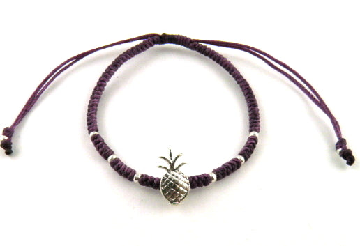 SR771 purple pineapple macrame bracelet